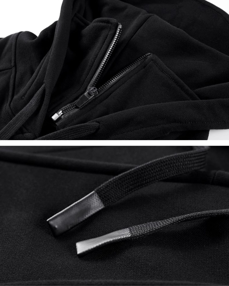 Functional Irregular Pocket Mask Tactical Hoodie