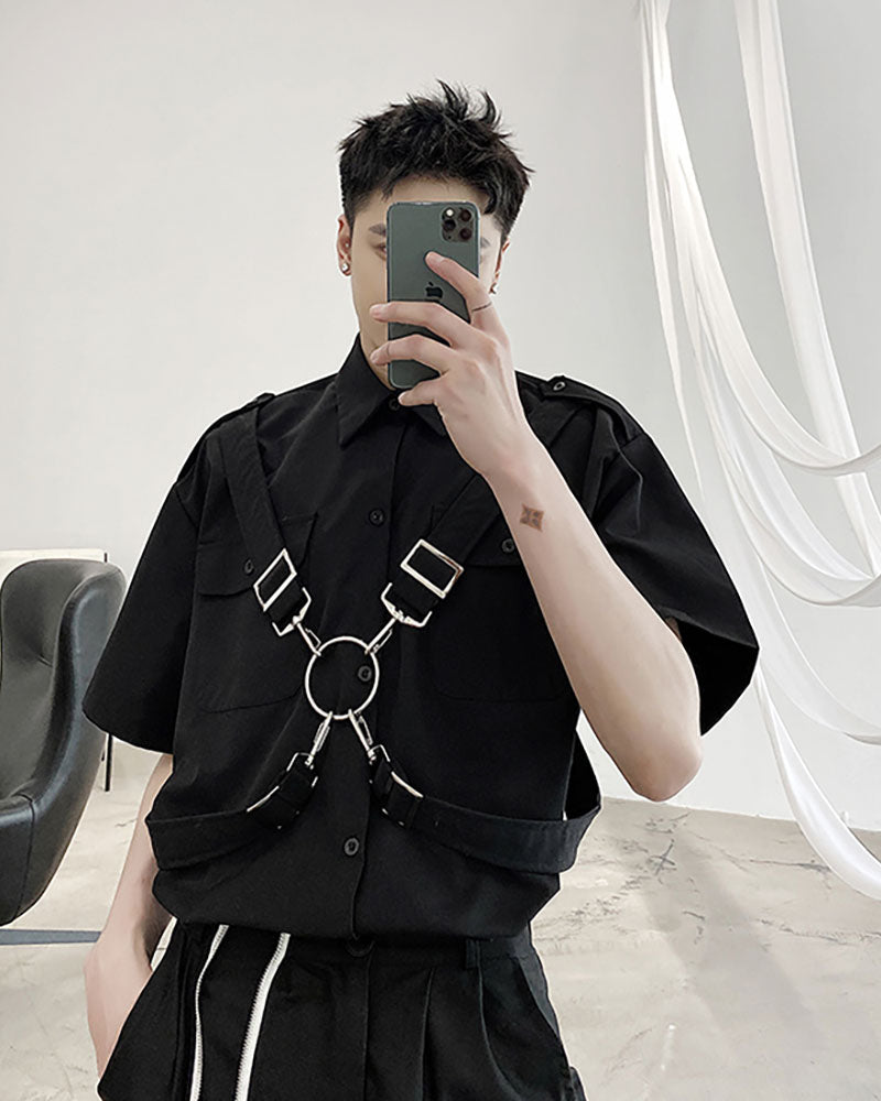 black shirt,Techwear T-shirts,Techwear Shirt,mens black tees,cargo t-shirt men&