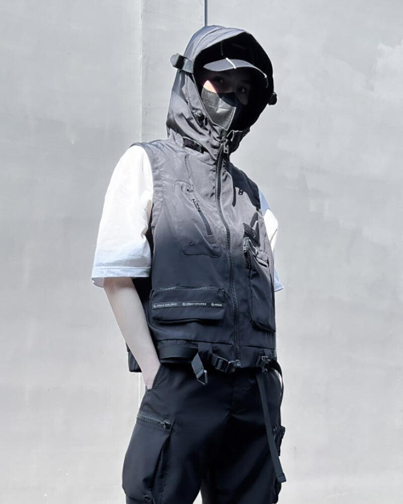 Functional Multi-Pocket Cargo Hooded Vest