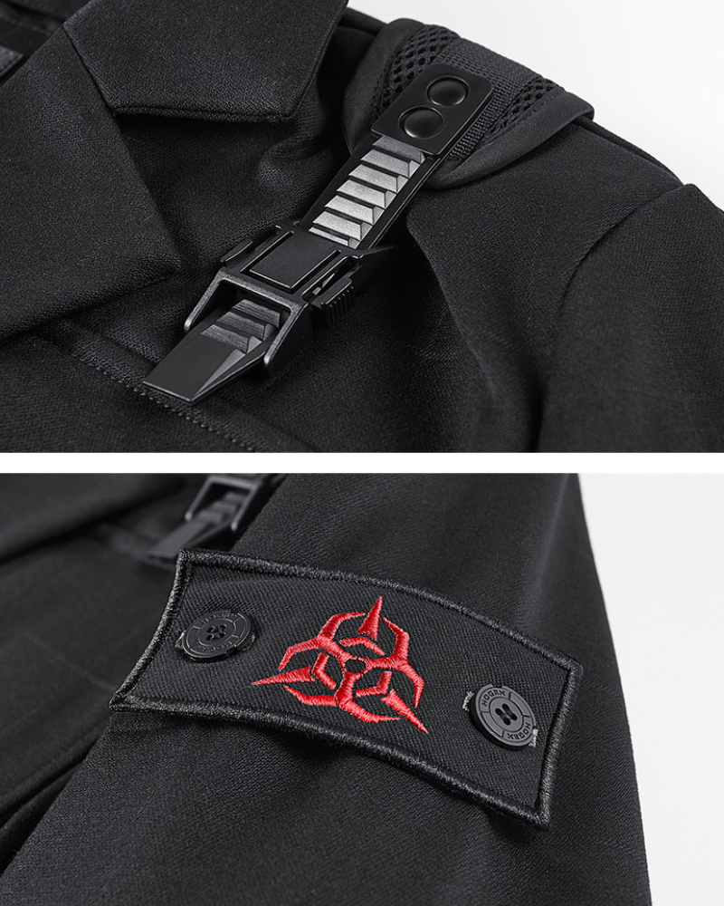 Functional Multi-Pocket Utility Blazer Jacket