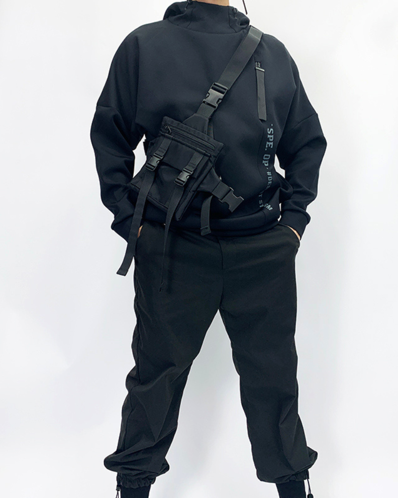 Functional Black Chest Sling Bag