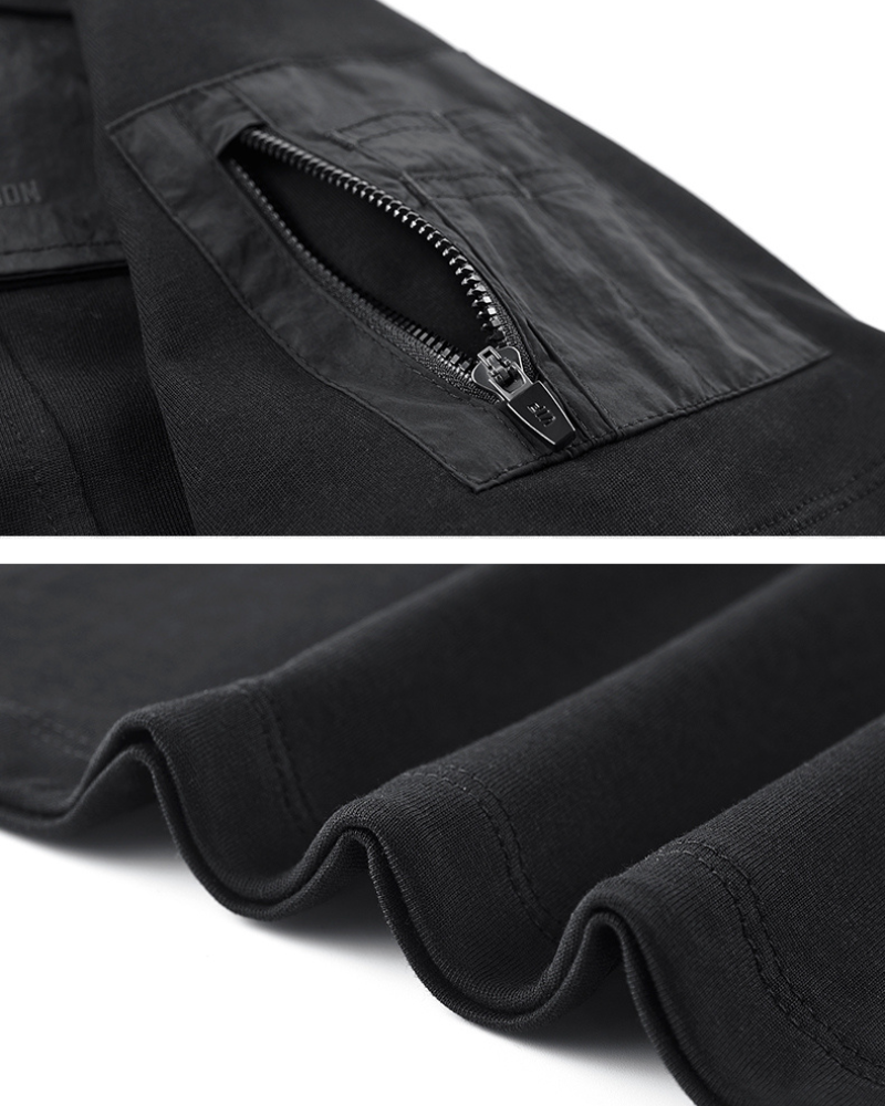 Functional Patchwork Sleeve Pocket Techwear T-Shirt