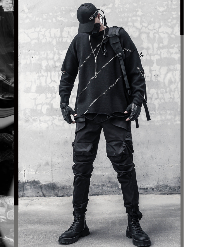 Functional Pocket Zipper Cargo Pants