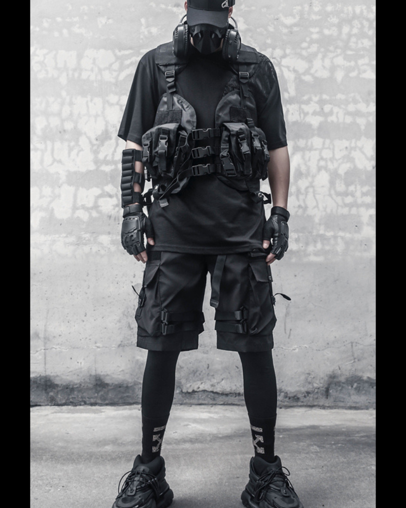 Streetwear Multi Pockets Black Cargo Shorts