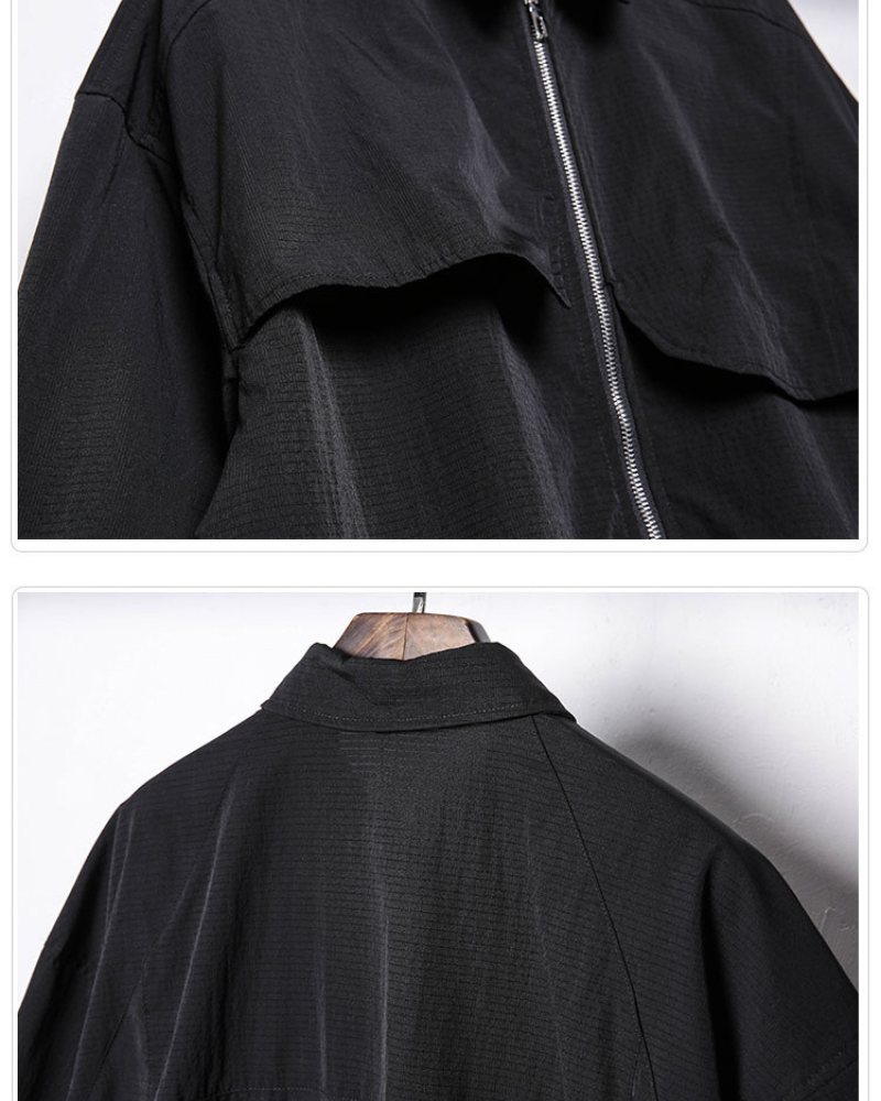 Functional Zip-Up Short Sleeve Shirt