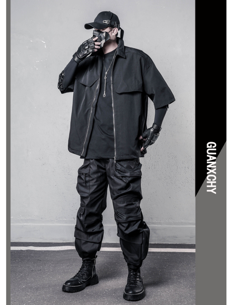 Functional Zip-Up Short Sleeve Shirt