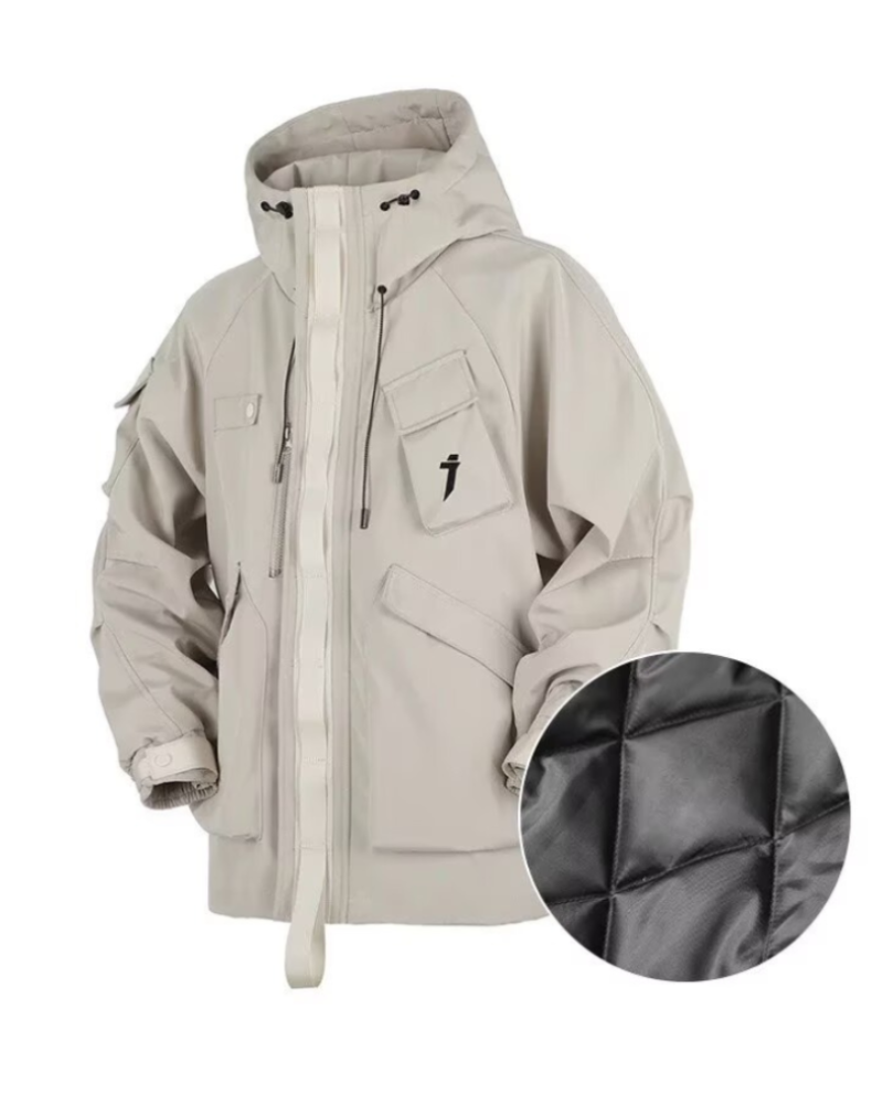Functional Multi-Pocket Unisex Hooded Jacket