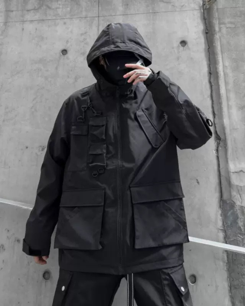 Functional Techwear Multi-Pocket Jacket