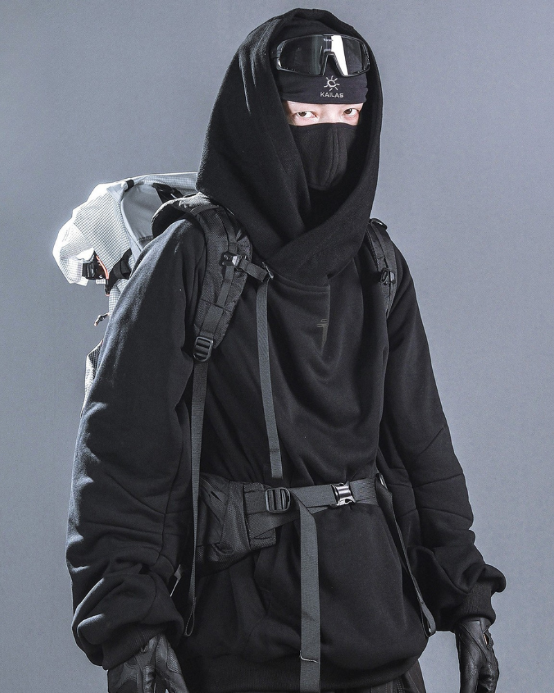 Futuristic Darkwear Sorcerer Utility Hoodie