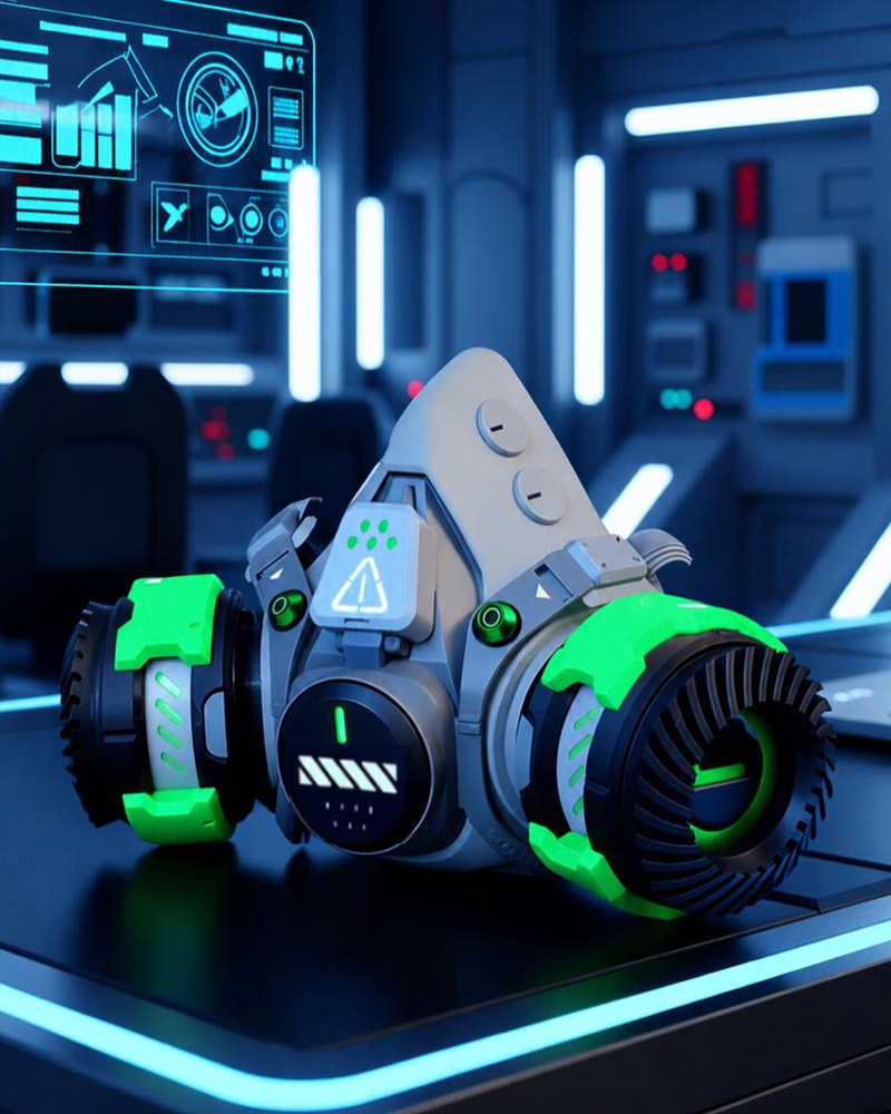 Futuristic Sci-Fi Cosplay LED Light-Up Goggles Mechanical Mask
