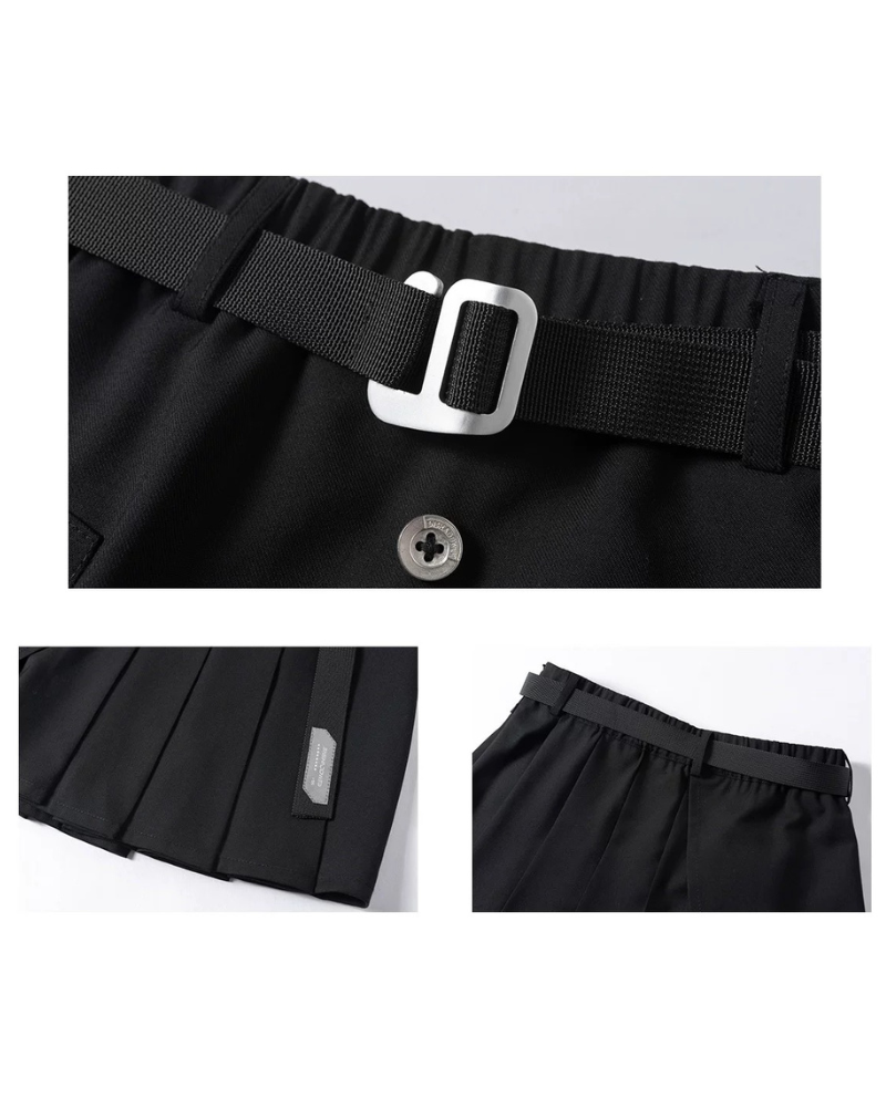 Futuristic Techwear Top And Cargo Skirt Set(Sold Separately)