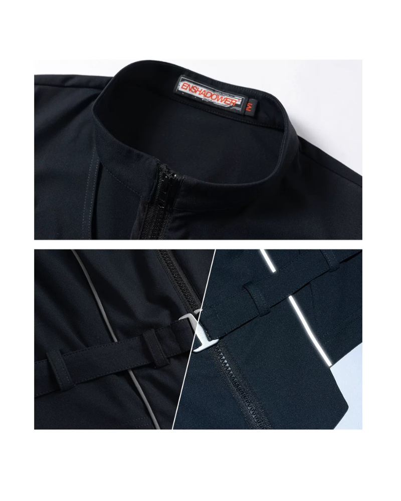 Futuristic Techwear Top And Cargo Skirt Set(Sold Separately)