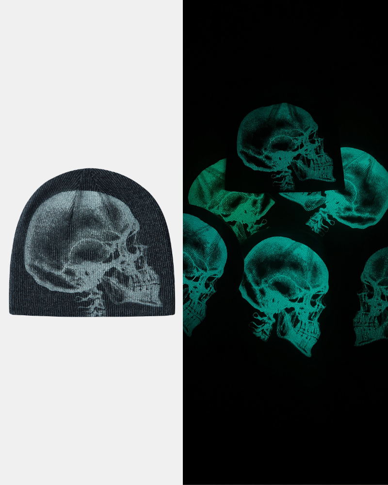 Glow-in-the-Dark Skeleton Unisex Beanie