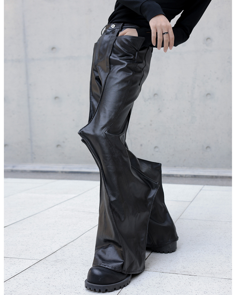 High Street Opium Style 3D-Structured Spiked Flare Pants