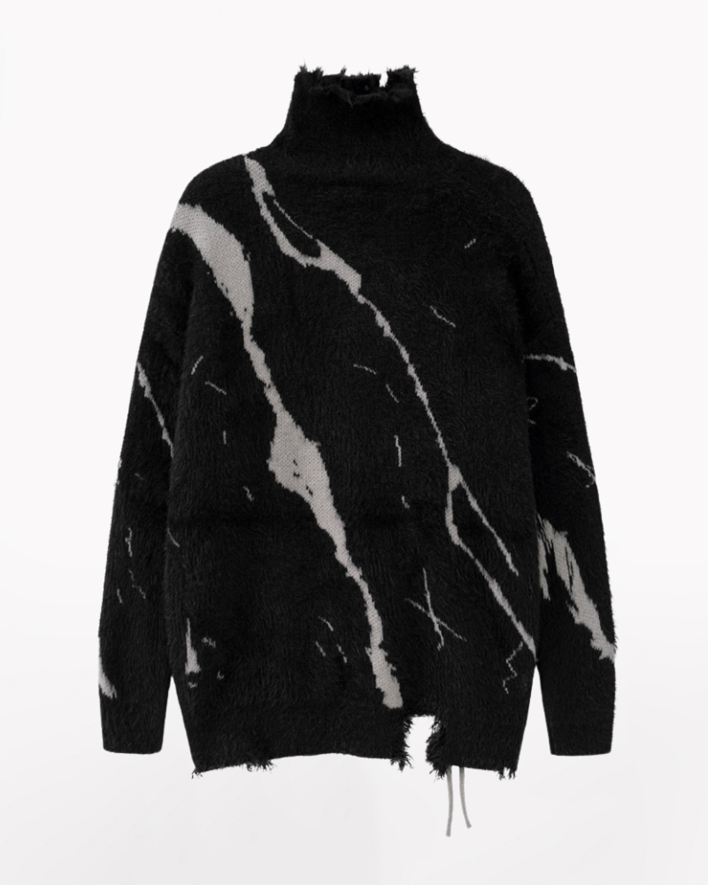 High Street Opium Style Lace-Up Turtleneck Sweater