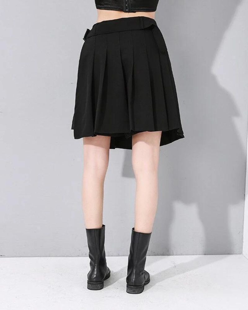 Funcional High Waist Pleated Cargo Skirt