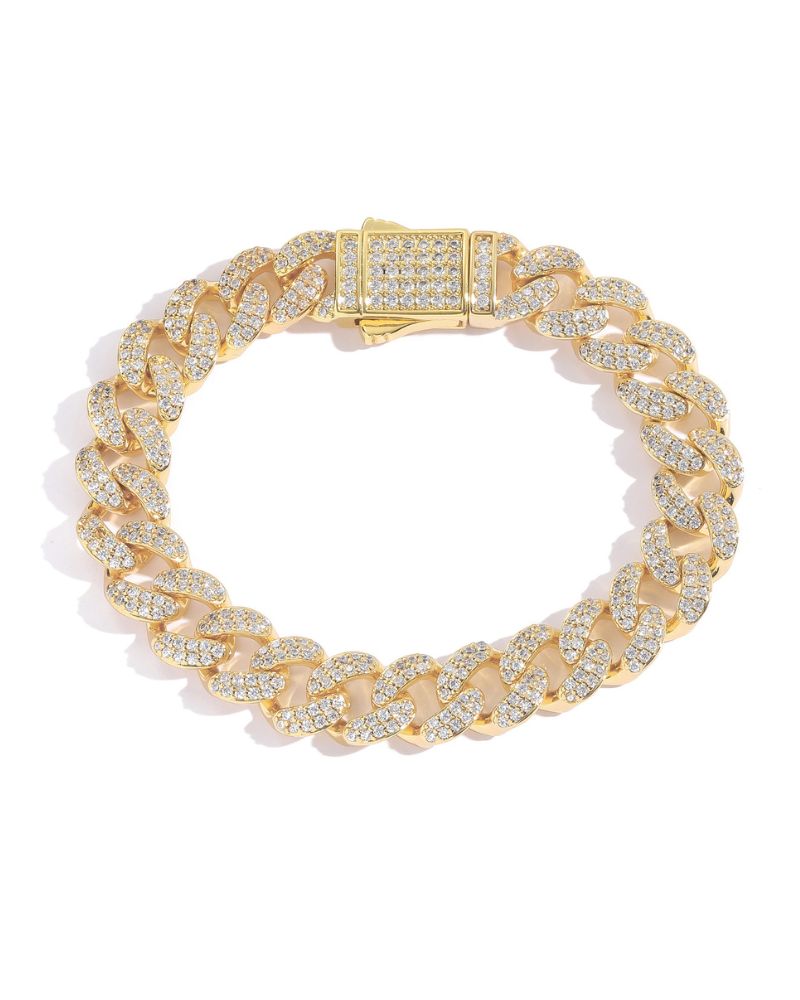 Hip Hop 12mm Iced Cuban Link Bracelet
