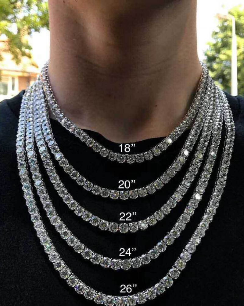 Hip Hop Tennis Cuban Link Chain Necklace