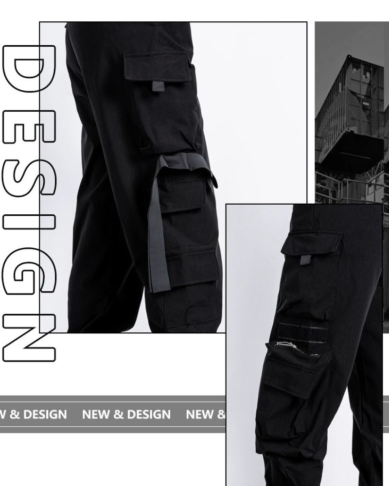 Techwear Black Multi-Pockets Women Cargo Pants