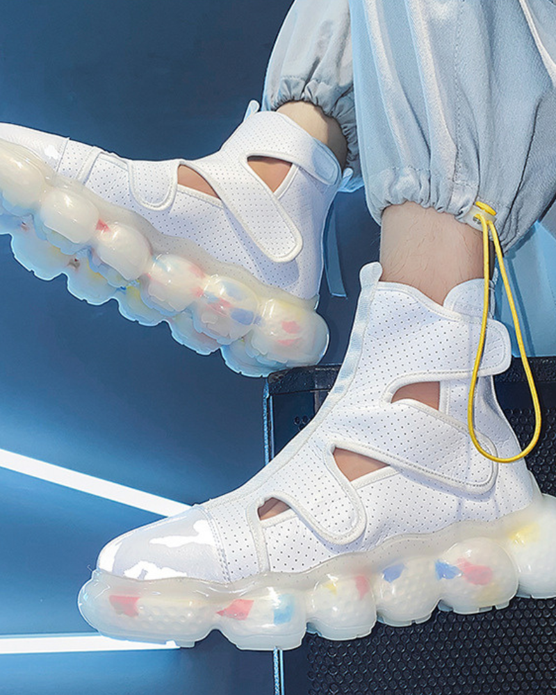 Techwear Hollowed-Out High-Top Sandals Sneakers