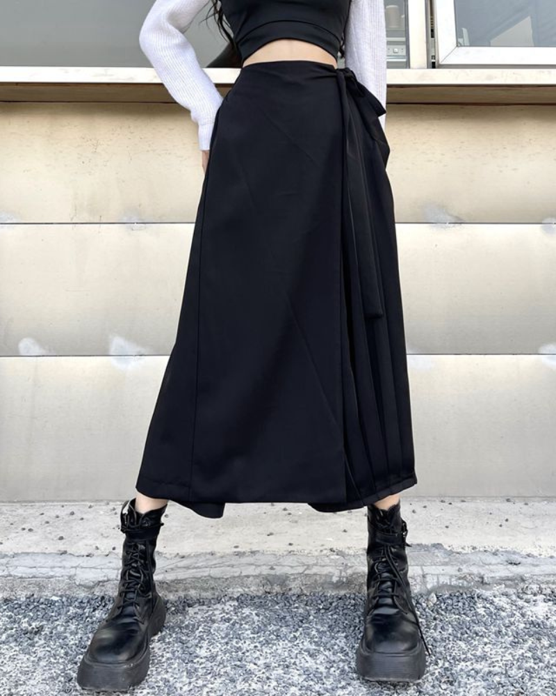 Irregular Wide-Leg Skirt Pants | Hakama Pants