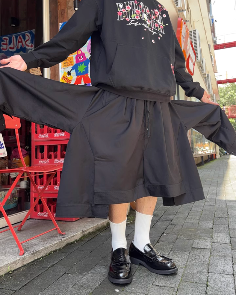 Japanese Deconstructed Shirt Look Hakama Pants