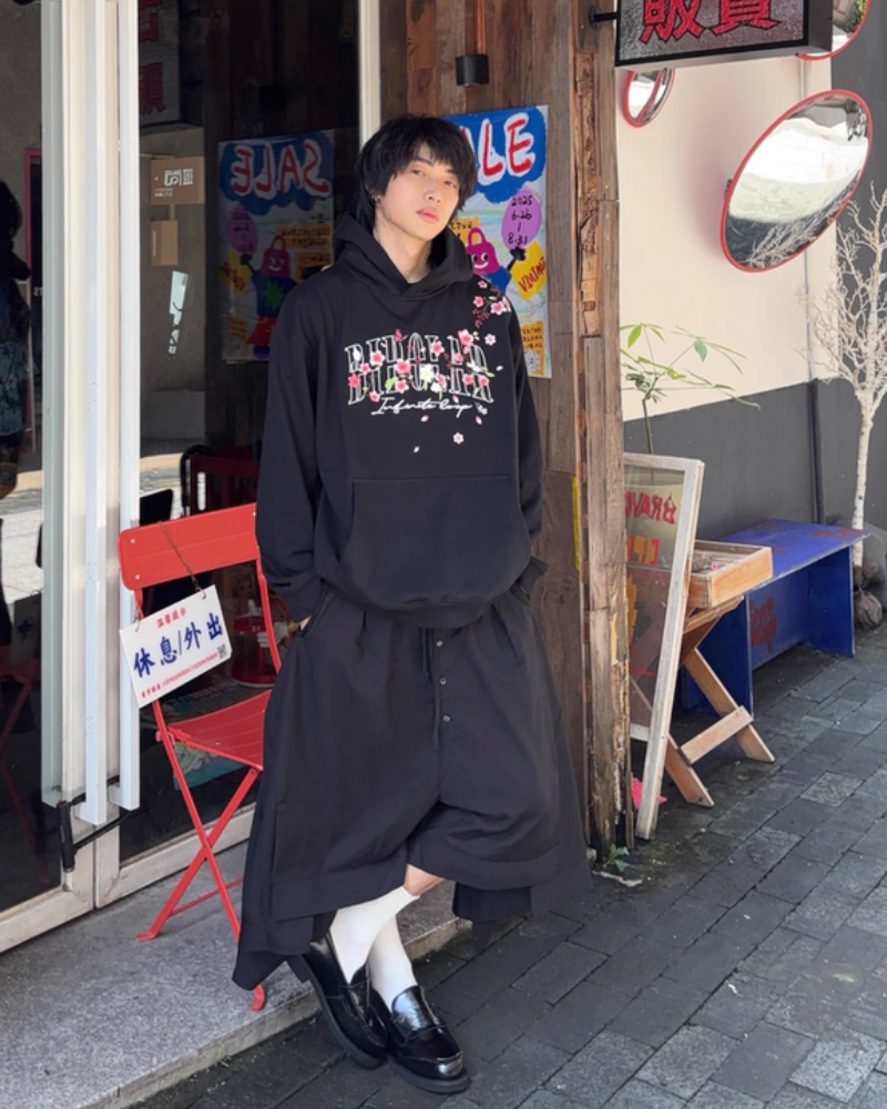 Japanese Deconstructed Shirt Look Hakama Pants