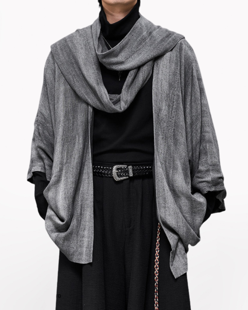 Japanese-Style Mid-Length Unisex Linen Cardigan