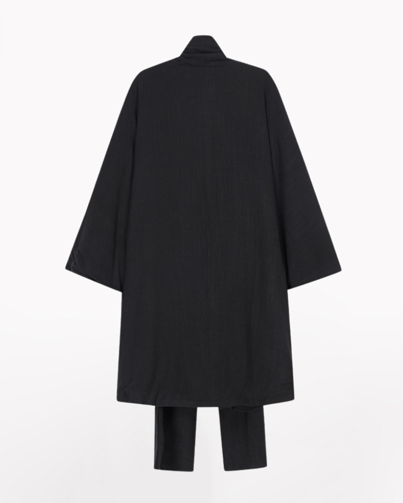 Japanese-Style Mid-Length Unisex Linen Cardigan