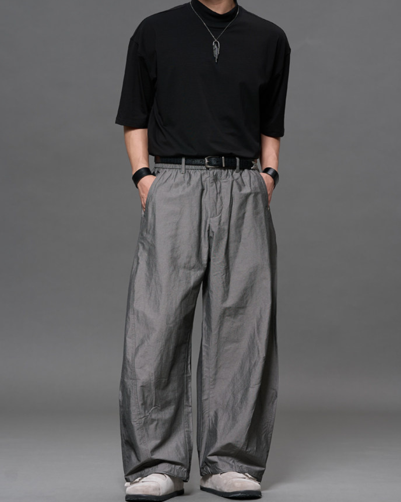 Japanese Retro Tencel Linen Loose Straight-Leg Pants