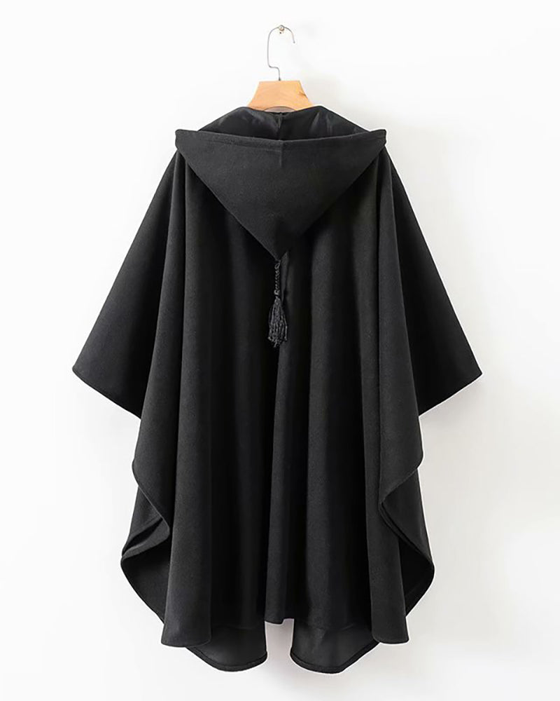 Techwear Long Cape Hooded Coat