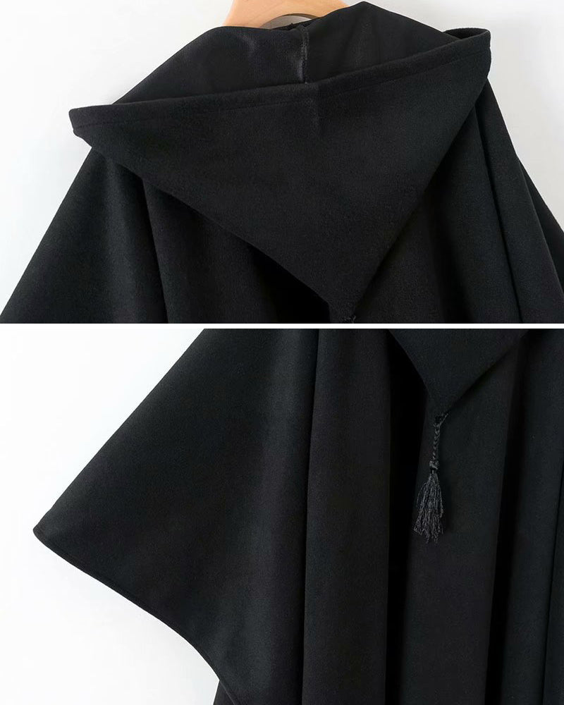 Techwear Long Cape Hooded Coat