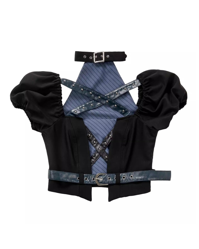 Mechanical Girl Leather Jacket Tank Skirt Set (Sold Separately)