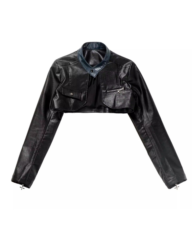 Mechanical Girl Leather Jacket Tank Skirt Set (Sold Separately)