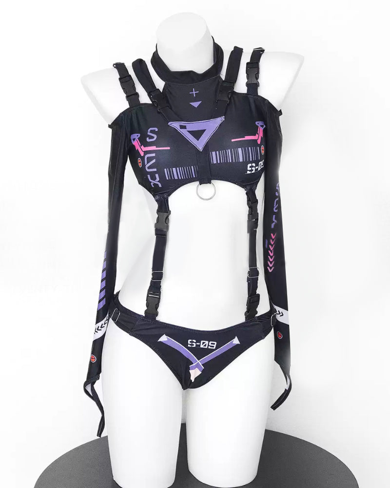 Mechanical Agent Cut-out Techwear Bodysuit