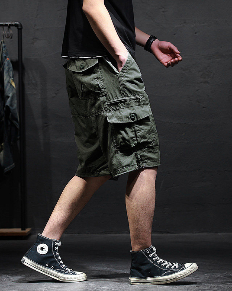 Men’s Loose Summer Black Camo Jorts