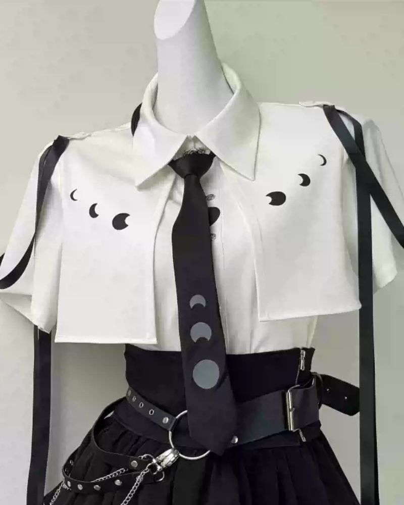 Moonlight Drape Pleated Shirt And Skirt Set(Sold Separately)