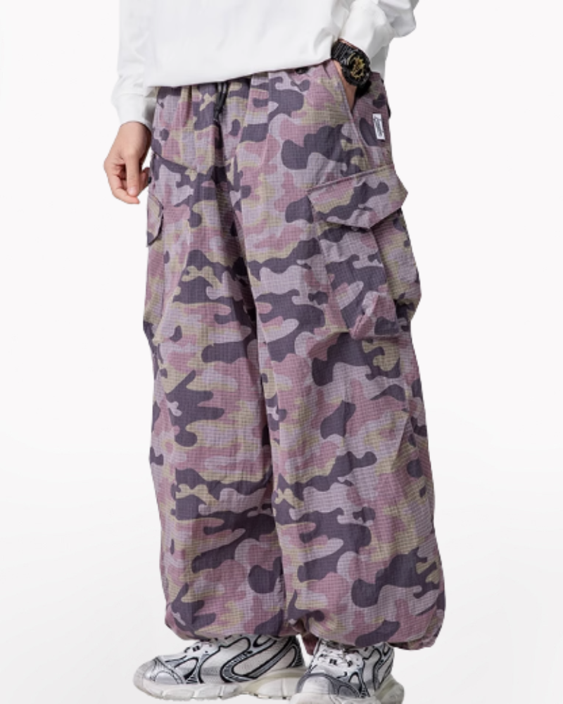 Outdoor Hiking Unisex Lightweight Baggy Camo Pants