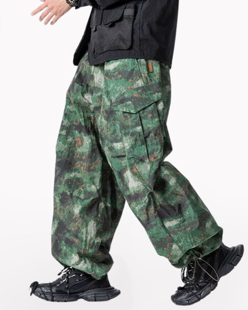 Outdoor Hiking Unisex Lightweight Baggy Camo Pants