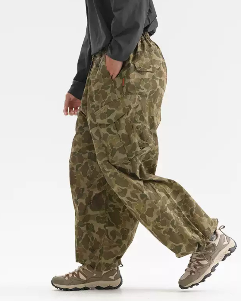 Outdoor Hiking Unisex Lightweight Baggy Camo Pants