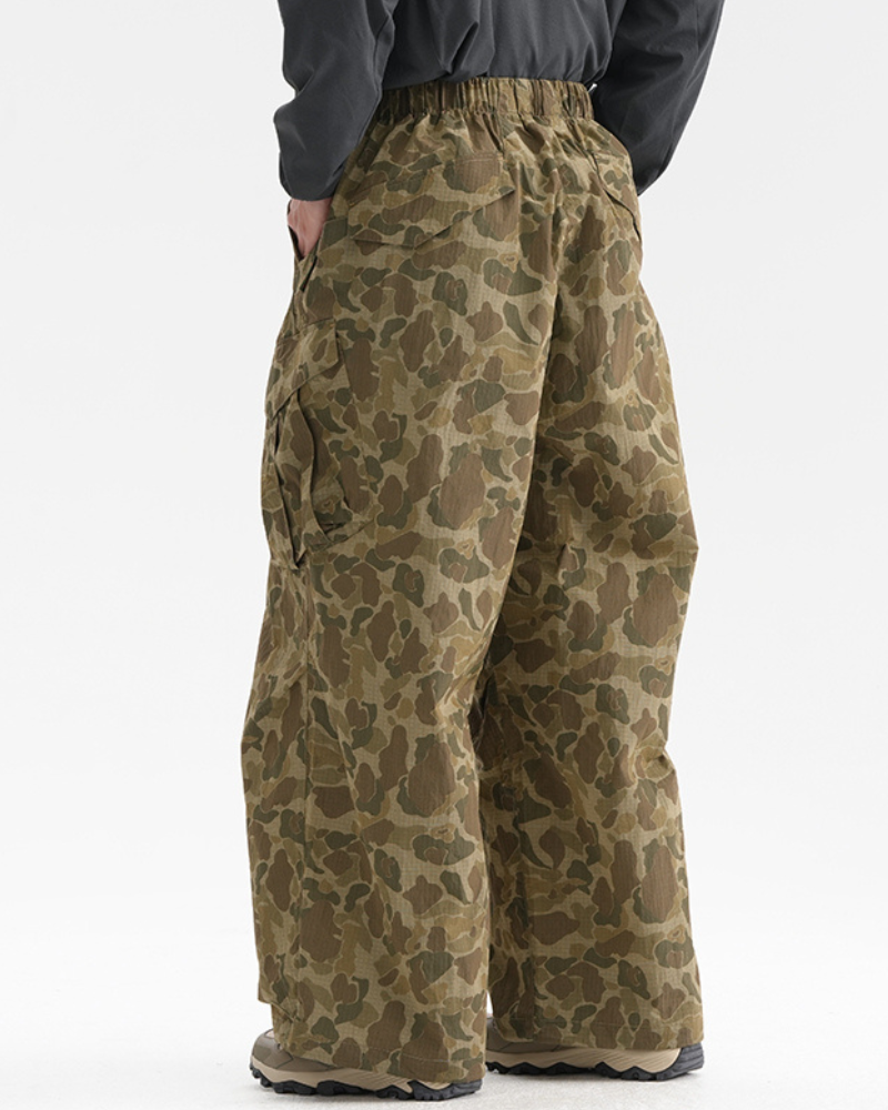 Outdoor Hiking Unisex Lightweight Baggy Camo Pants