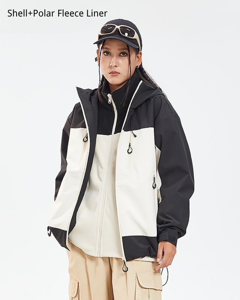 Outdoor Unisex Hiking Camping Waterproof 3-in-1 Jacket