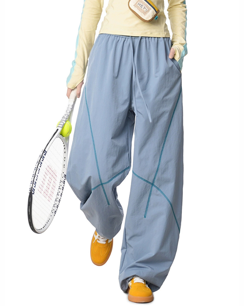 Outdoor Unisex Contrast Stitch Drape Hiking Pants