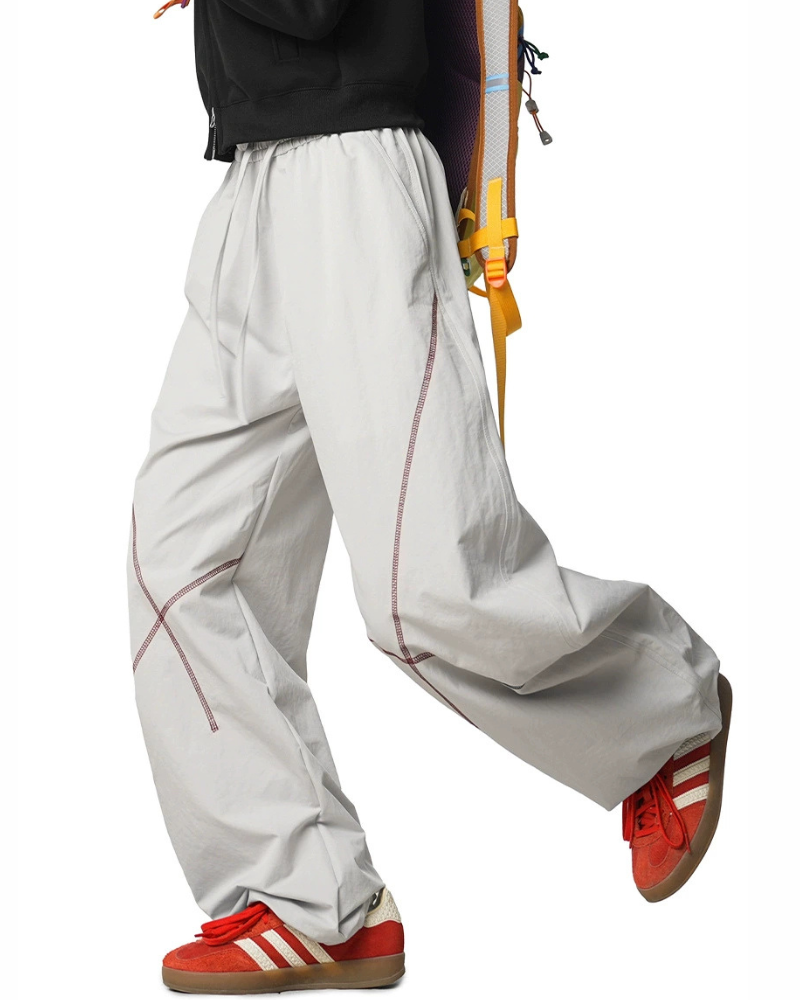 Outdoor Unisex Contrast Stitch Drape Hiking Pants