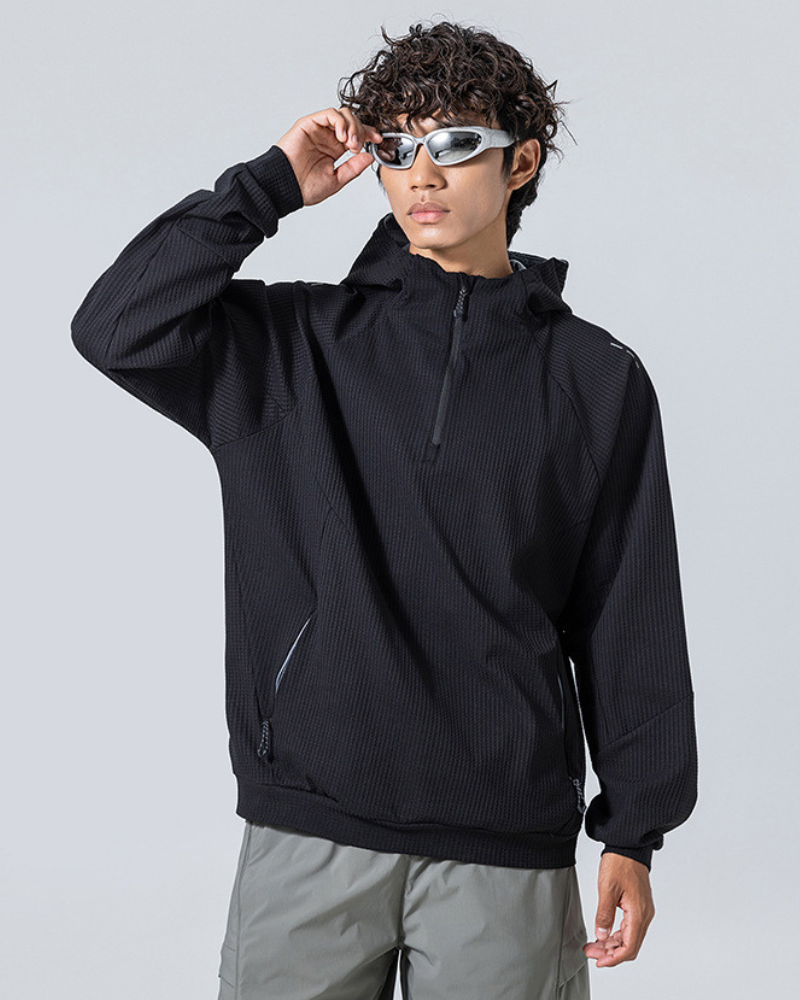 Outdoor Unisex Waffle Knit Hiking Cycling Sports Hoodie