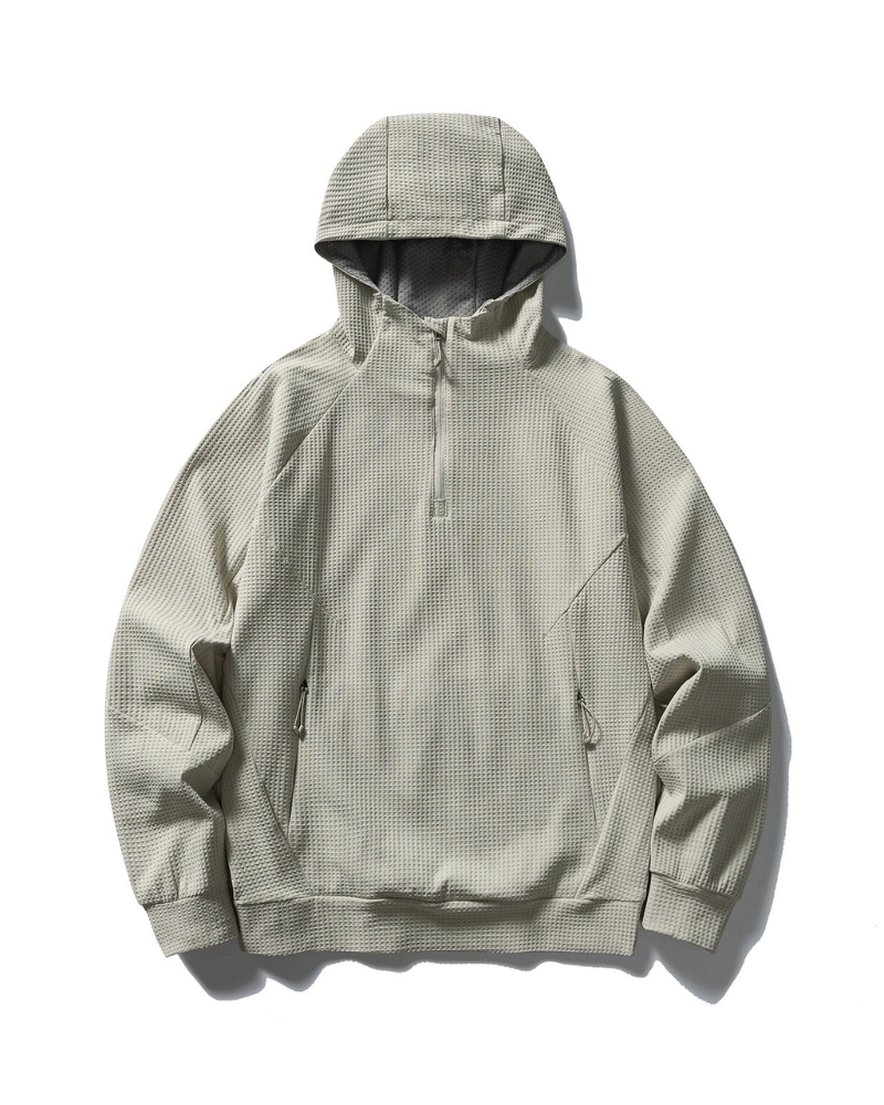 Outdoor Unisex Waffle Knit Hiking Cycling Sports Hoodie