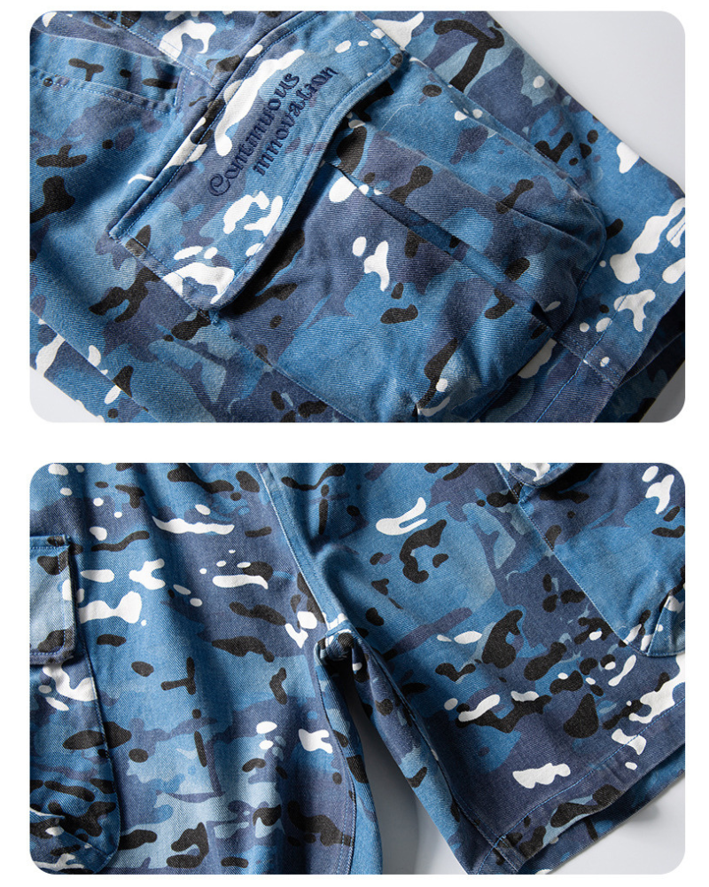 Outdoor Wear-resistant Hiking Cargo Camo Shorts