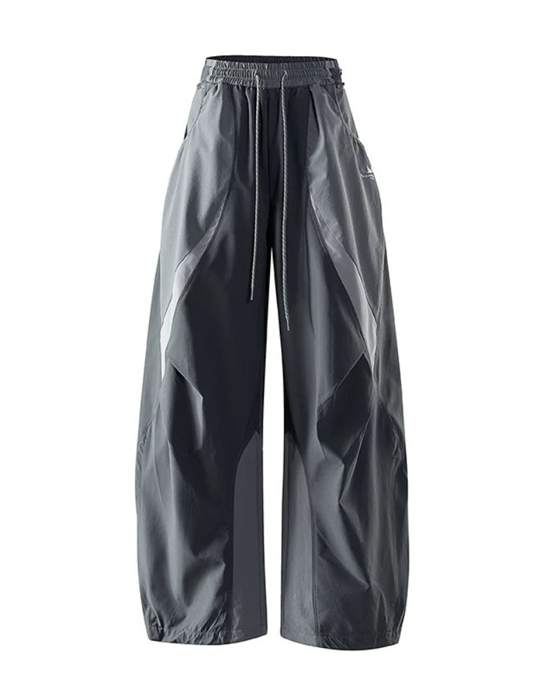 Outdoor Windproof Paneled Wide-Leg Hiking Pants