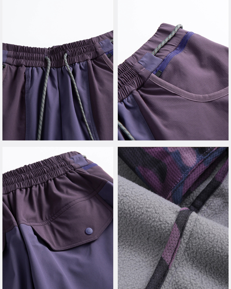 Outdoor Unisex Windproof Paneled Wide-Leg Hiking Pants