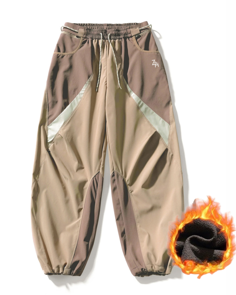 Outdoor Unisex Windproof Paneled Wide-Leg Hiking Pants